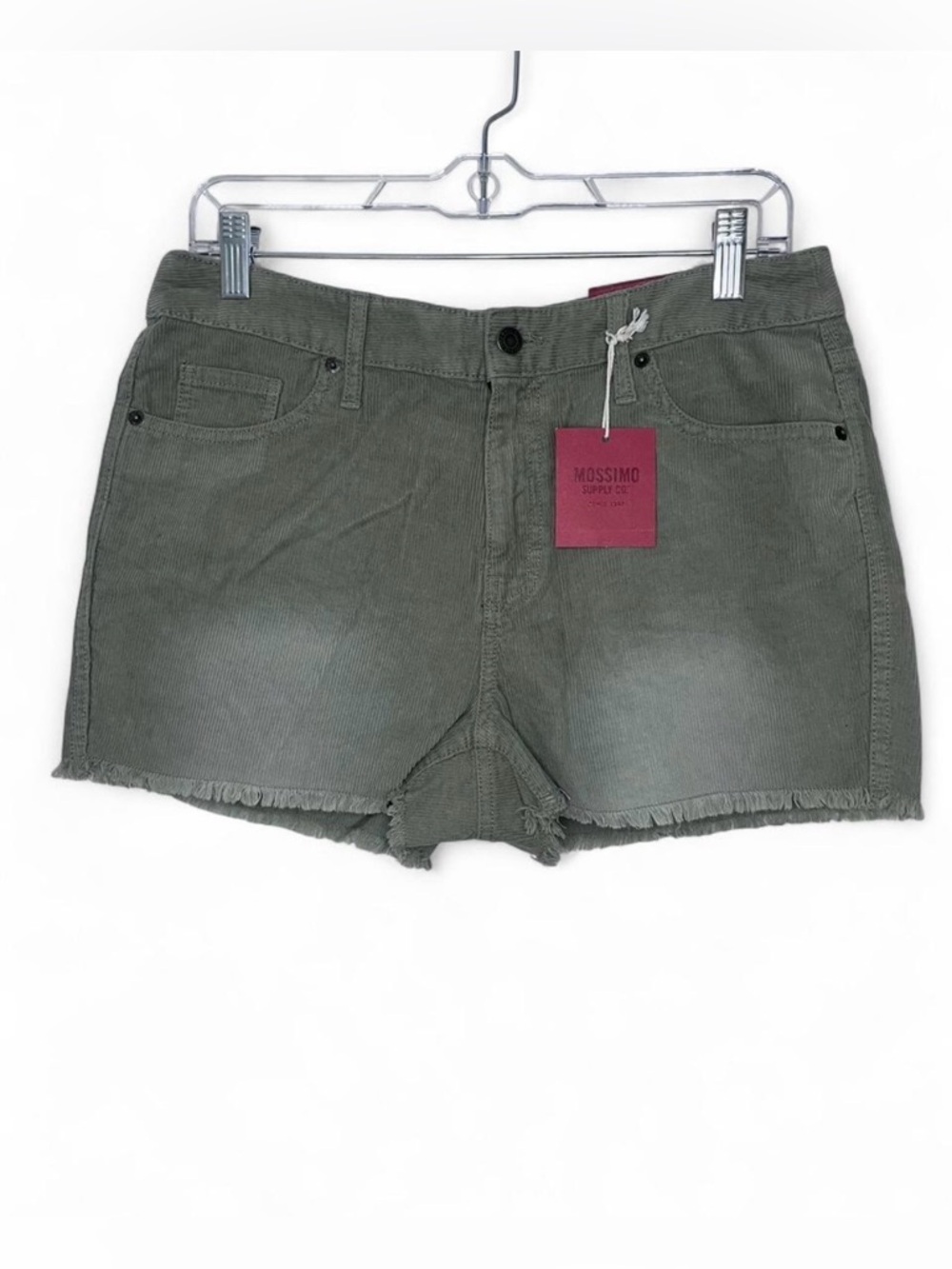 Mossimo Corduroy Shorts Women’s Size 8 Green Frayed Hem Tanglewood Shorts